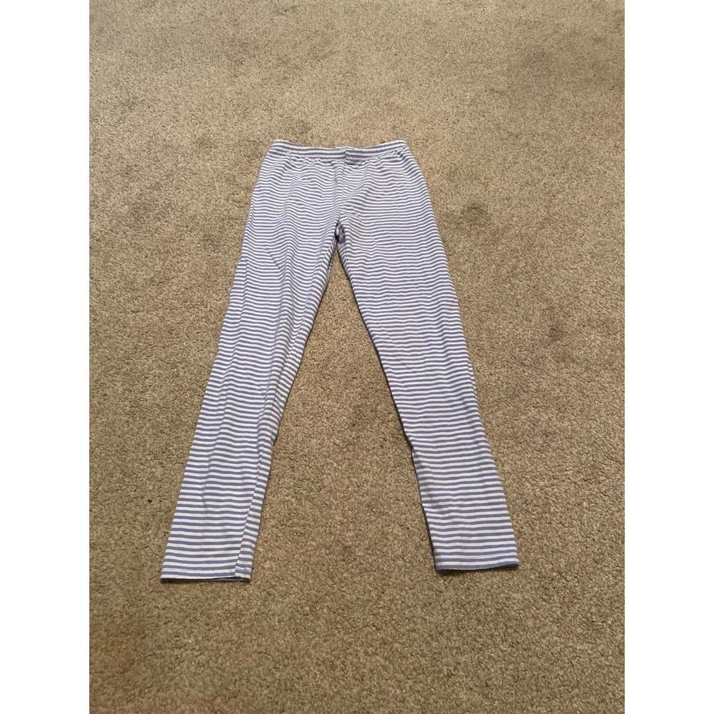 Three friends leggings girls size 8 blue and white stripes